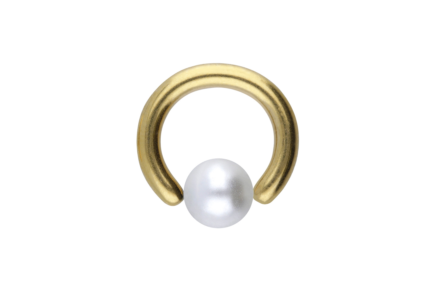 Titan Klemmkugelring Piercing SYNTHETISCHE PERLE